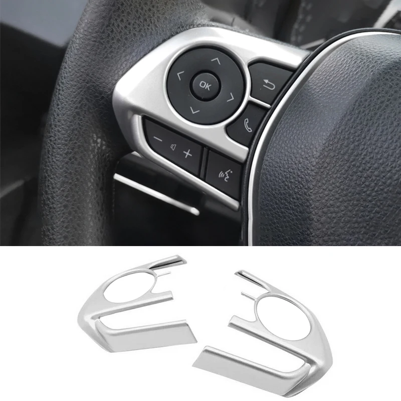 

For Toyota Harrier Venza RAV4 Camry Corolla Avalon Corolla Cross 2020 2021 2022 2023 Car Steering Wheel Button Cover Accessories