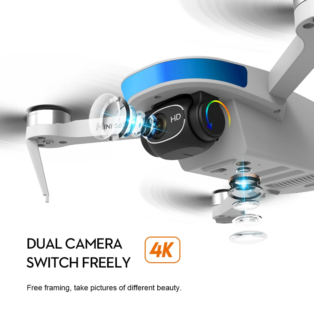 XYRC S6S Mini GPS Drone 4K Professinal Dual HD EIS Camera Light Flow 5G Wifi Brushless Folding Quadcopter RC Helicopter Toys enlarge