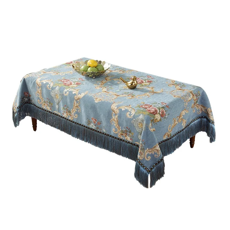 

American Style Round Table Cloth Thick Chenille Table Cover