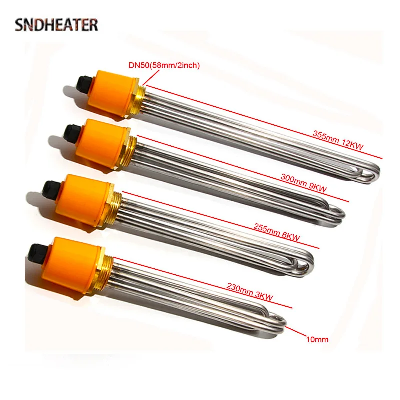 SNDHEATER Электрический сопротивляющий водяной нагревательный элемент DN50 220 В 380