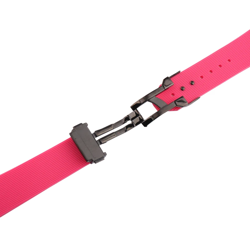 Watch accessories soft silicone watch belt waterproof rubber strap suitable for HUBLOT  Hublot female convex 21*15*18mm