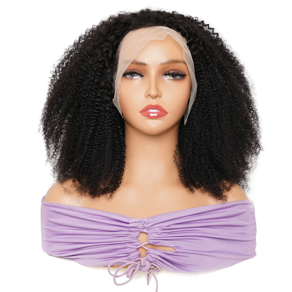 Parrucche Di Capelli Umani Ricci 250% Densità Afro Crespo Curl 13*4 Parrucche Glueless Frontali In Pizzo Pronte Da Indossare Parrucche Di Capelli Bras