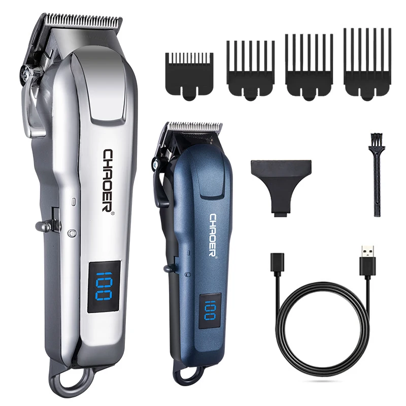 

Electric Hair Clipper Carving Barber Rechargeable Crodless Hair Trimmer Cutting Machine LCD Display Professional Hair Cut Tools