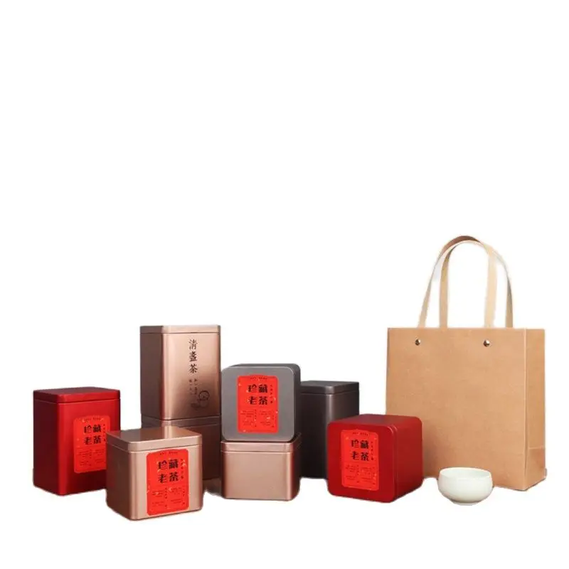 

Wine Packaging Friendly Tinplate Coffee Champagne Gift Industry Custom Alcohol Square Shape Small Metal Bottle Aluminum Tin Box