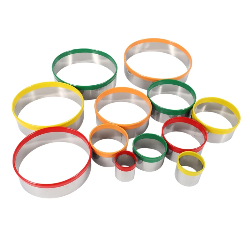 

Кондитерские резаки из нержавеющей стали LBER, 12 шт., металлические круглые кольца для выпечки, круглые резаки для маффинов, крошек, пончиков и...