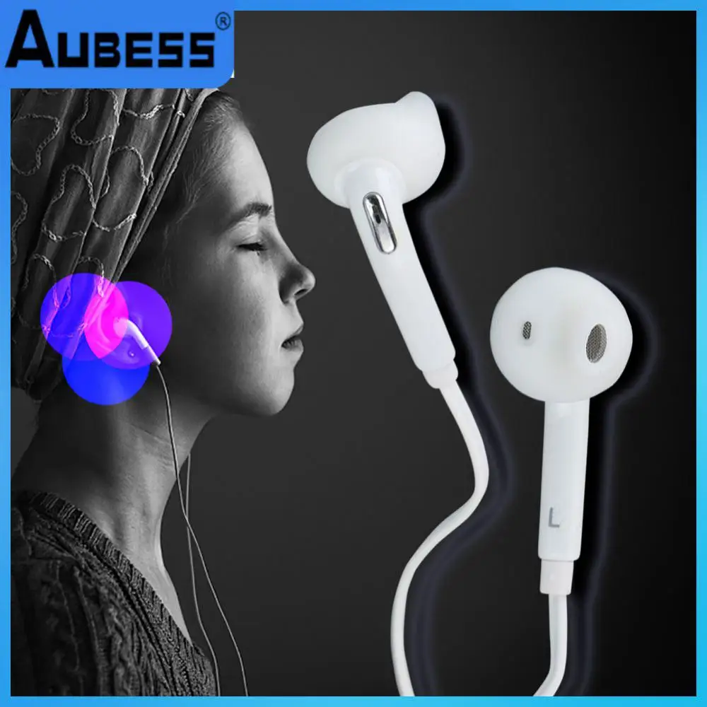 

In-ear Earphones White For Samsung Galaxy S6 Wired Headset With Mic 3.5mm Jack Headphone For Smart Cell Phones Adjustable Volume