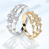 simple high end ring female starry hollow star diamond ring cold wind temperament girl birthday jewelry gift hot