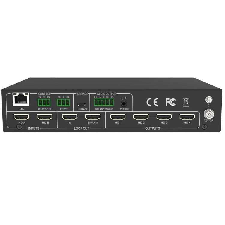 

4K UHD HDMI 2.0 2X2 Video Wall Processor with HDCP 2.2/IP/RS232 Control