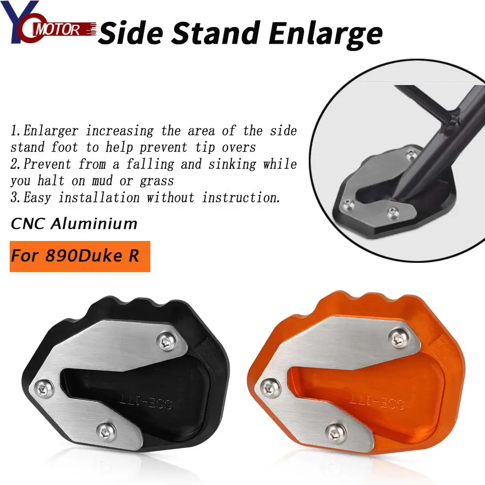 

Motorcycle Accessories Side Stand Enlarger Kickstand Enlarge Plate Pad For 890Duke R 2019 2020 2021 CNC Aluminum Parts 890DukeR