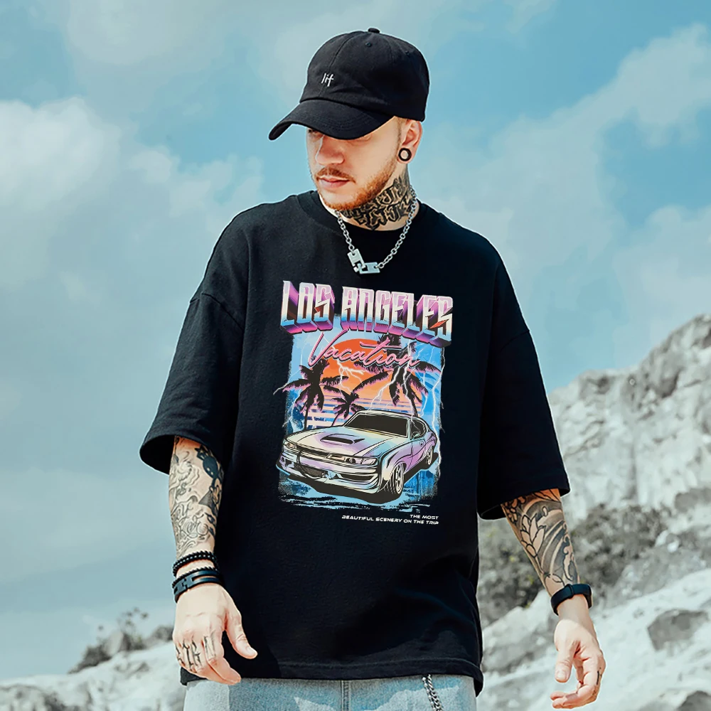 

Футболка мужская с коротким рукавом, из хлопка, оверсайз