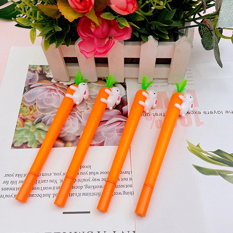 

1Pc Creative Carrot Rabbit Neutral Pen School Office Study Sign Examination Pen