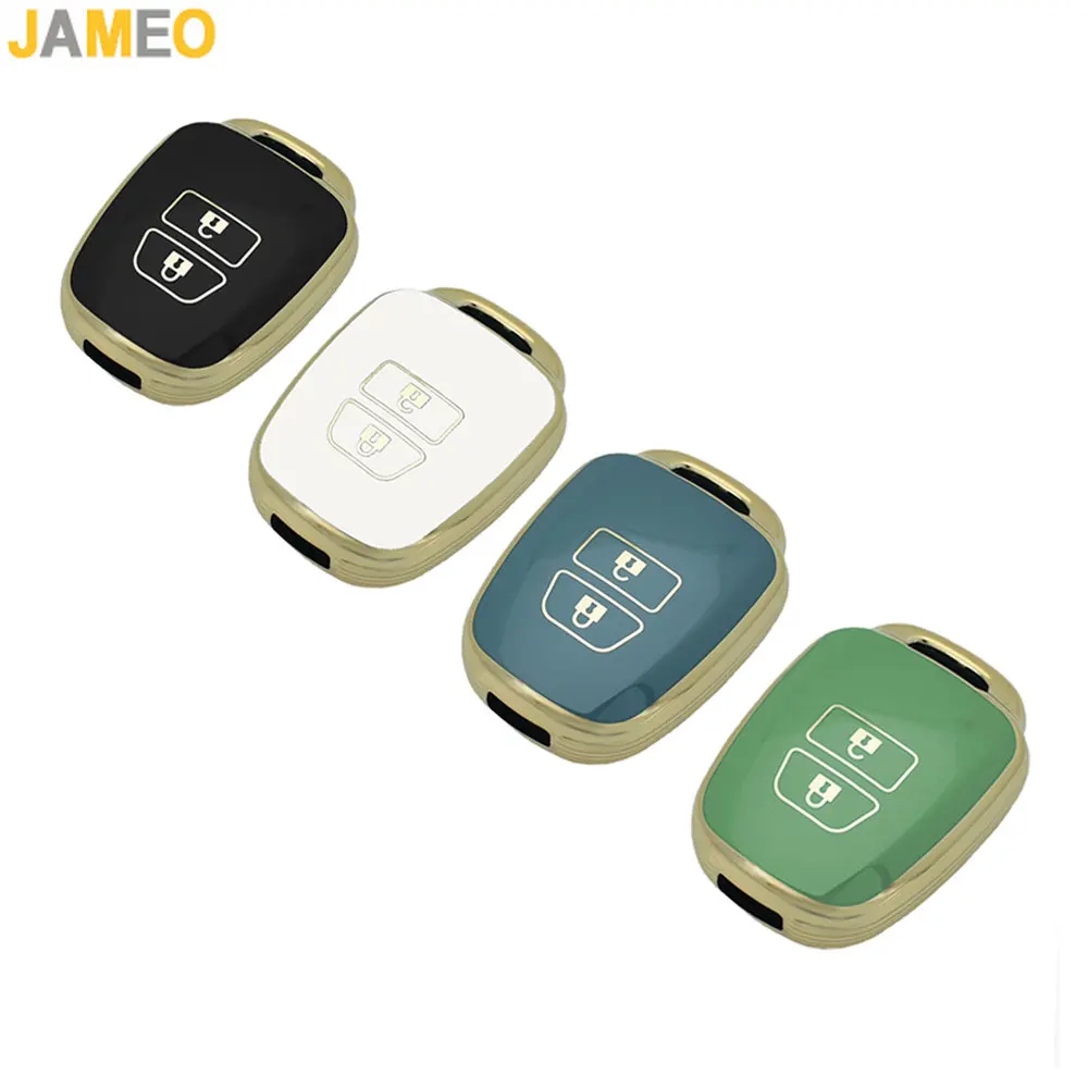 

Чехол для ключа из ТПУ с золотыми краями для Toyota, чехол для ключа Prado Corolla, чехол для автомобильного ключа RAV4 Reiz Ralink, чехол для ключа с 2 кнопкам...