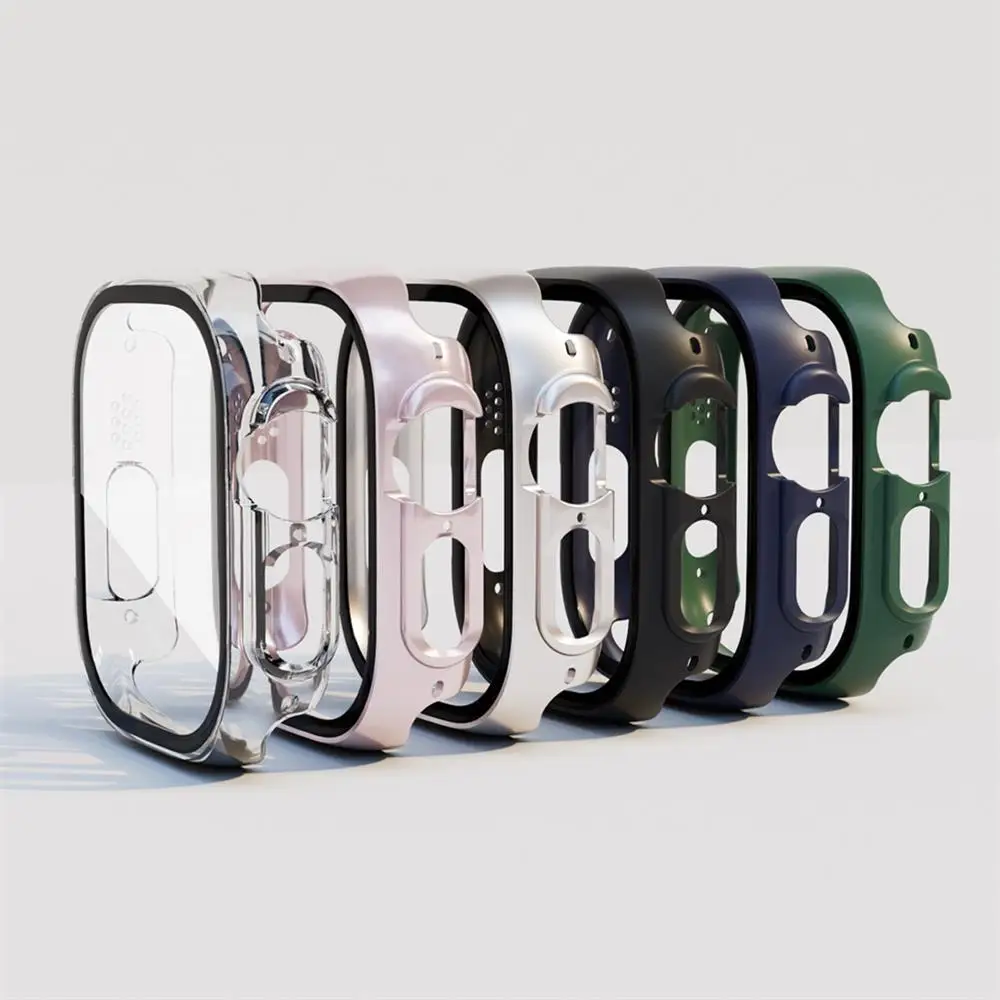 

Стекло + чехол для Apple Watch Ultra 49 мм, Защита экрана для смарт-часов из поликарбоната, бампер, закаленный чехол, чехол, аксессуары, серия iwatch Ultra