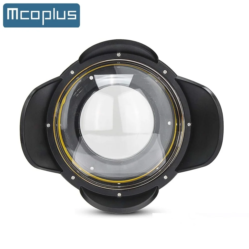 Фото Подводный широкоугольный купольный объектив Mcoplus 67 мм Fisheye для дайвинга, 60 м/197 футов, для Canon, Nikon, Sony, Sea Frogs, Meikon, водонепроницаемый корпус №1