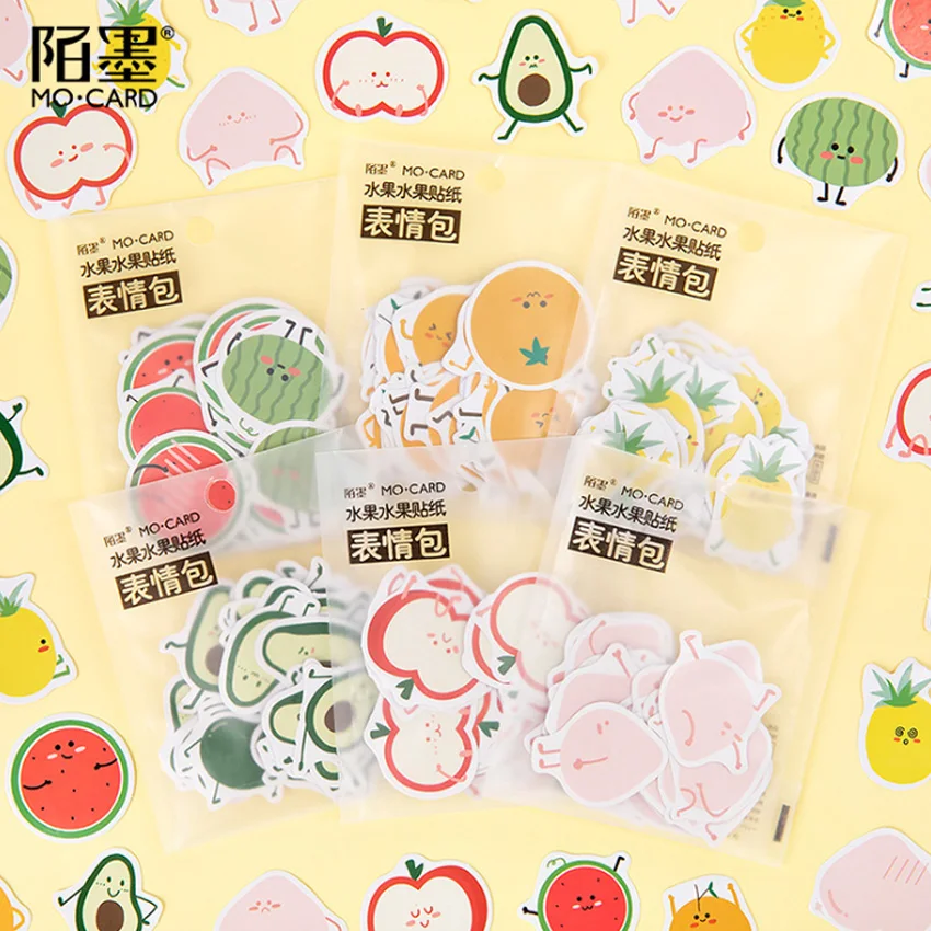 

45pcs/pack Lovely Fruits DIY Dariy Decoration Scrapbooking Stickers Transparent washi Planner Stickers 6 selections