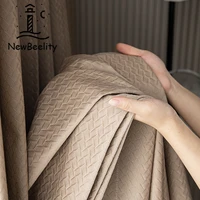 american curtains for living dining room bedroom light luxury wheat velvet curtain cloth milk tea color curtain french window