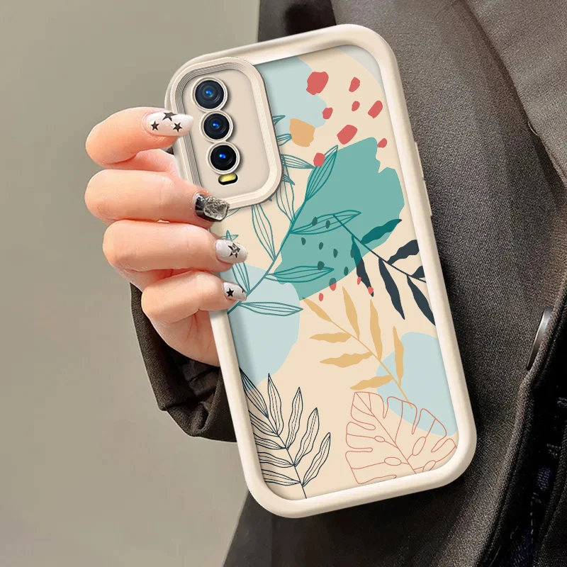 Роскошный ярко-зеленый чехол с рисунком листьев для Vivo iQOO U3X U1x Y12s Y12A Y11s Y12G Y30G