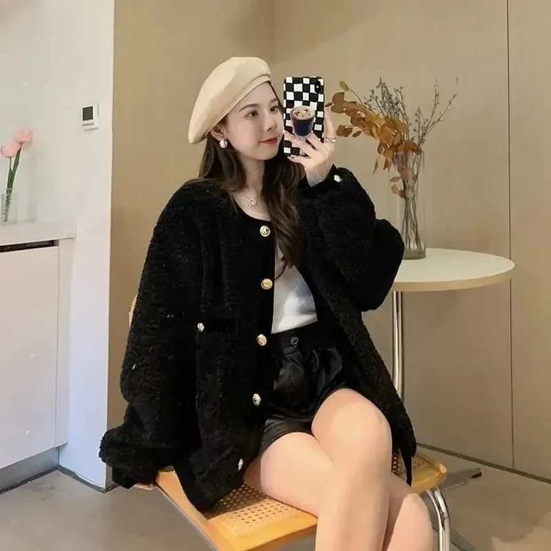 Куртка Женская Базовая в стиле пэчворк элегантная уличная одежда Корейском