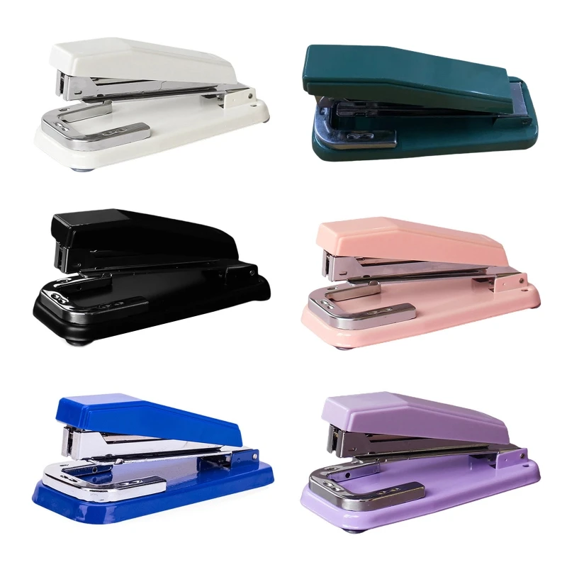 

Lovely Swivel Stapler Large Capacity 360 Degree Rotate Desktop Staplers for Booklet or Book Binding Multi Color