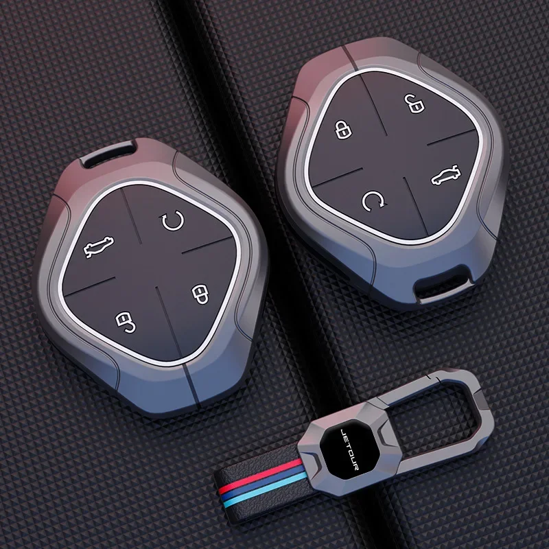 Фото Для Chery Jetour Dashing IDM I-DM X-1 Plus из цинкового сплава, силика, автомобильный ключ, полный чехол, чехол для сумки с дистанционным управлением, металлическая пряжка, аксессуары №2