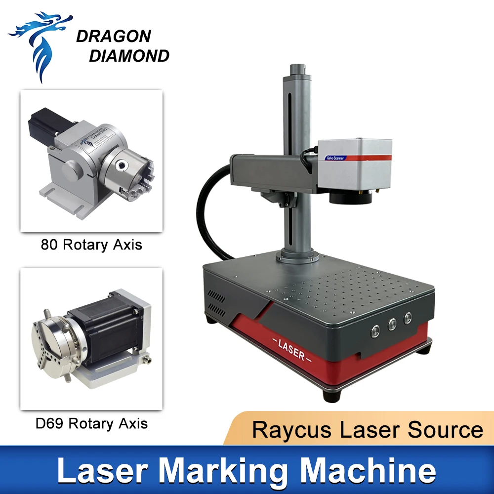 Raycus Fiber Laser Marking Machine 20W 30W 70-150mm Working Area For Stainless Steel Aluminum Gold Copper Silver Metal Engraving
