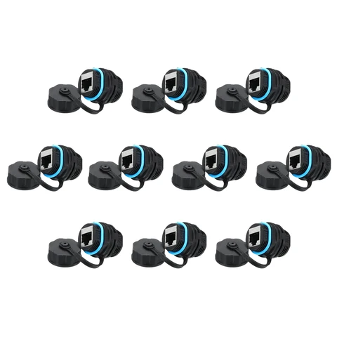5/10 шт. RJ45 соединитель для монтажа на панели IP68 экранированная переборка для крепления на панели Ethernet LAN сквозной разъем для CAT6/CAT5E/CAT5