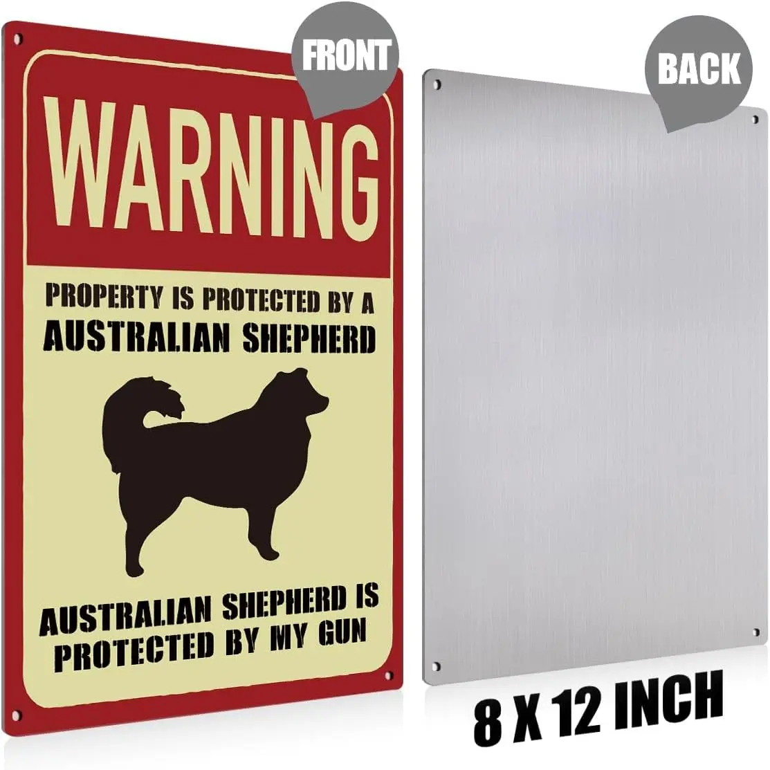 Lumnum Plte 743 Wrnng Sgns для Property Frmhouse rt Decor s Protected By ustrln Sheph lumnum Plques дома