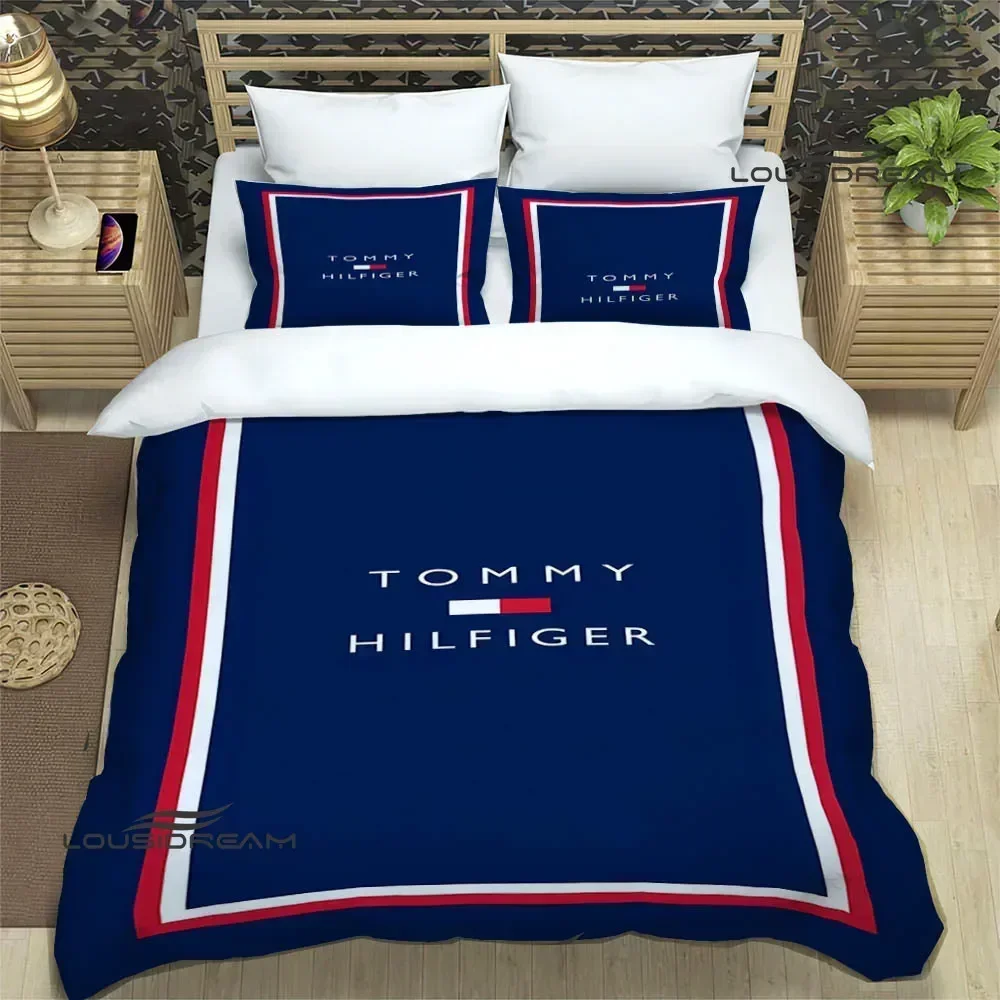 

Комплект постельного белья T-Tommy-hilfiger с логотипом, изысканный комплект постельного белья, пододеяльник, простыня, Семейный комплект постельного белья, роскошный подарок на день рождения