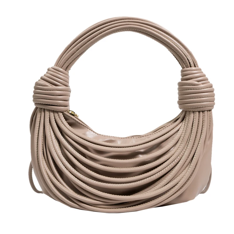 

New Noodle Tote Bag for Women Hand Woven Rope Knot Shoulder Bag Fashion Purses and Handbag Designer Crossbody Bag Cute Satchel