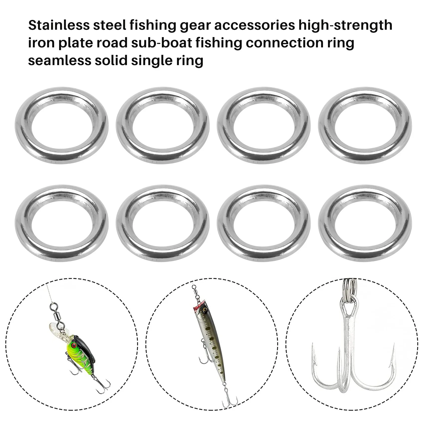 

fishing solid ring jigging fishing accessories the best 304 stainless steel very large test 4#