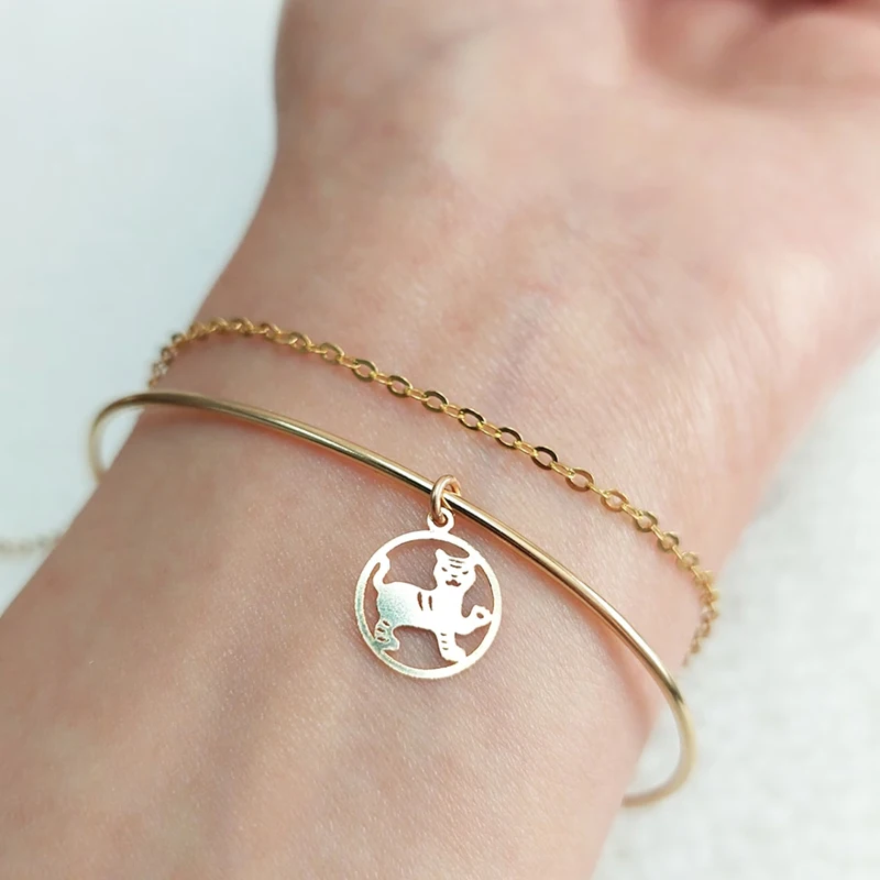 14 К позолоченный 10 мм китайский знак зодиака Шарм для браслета и ожерелья
