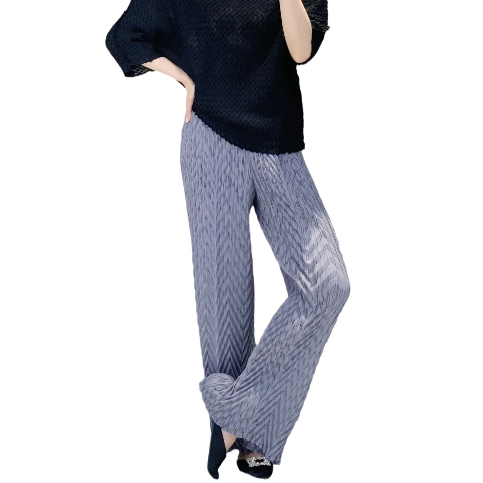 Брюки женские плиссированные с широкими штанинами модные Универсальные