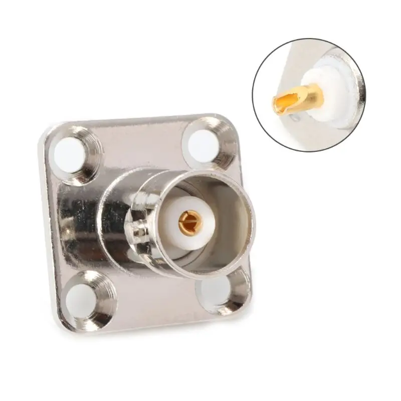 

BNC Female Jack With 4 Holes Flange Panel Chassis Mount Coaxial Solder Connector Dropship
