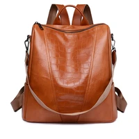 fashion stone pattern womens backpack high quality leather ladies anti theft backpack multifunctional women travel bags bolsos