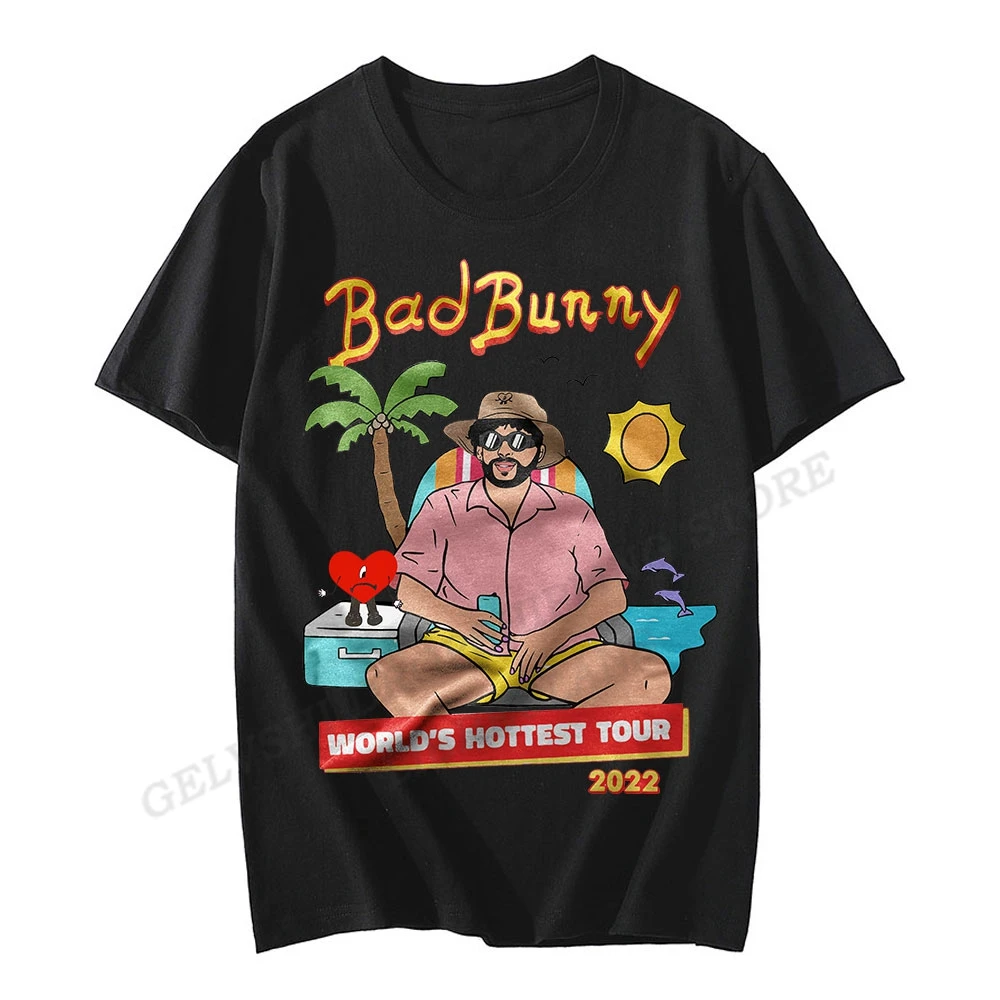 

Bad Bunny T Shirt Men Women Fashion T-shirts Cotton Tshirt Summer Tops Kids Hip Hop Tops Tees Music Album Camisetas Hombre