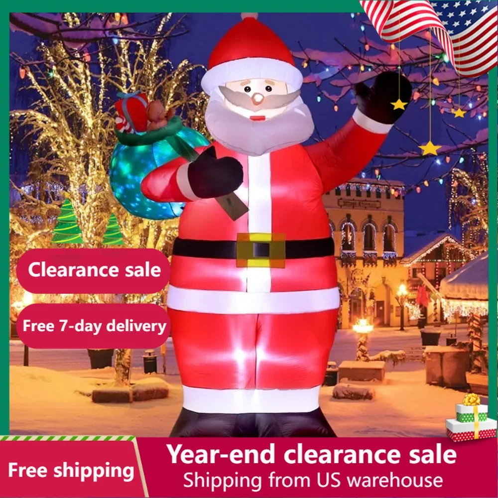 

12 FT Giant Christmas Inflatable Santa Claus Outdoor Yard Decor With LED Lights and Metal Stakes Christmas Decorations 2024 Home