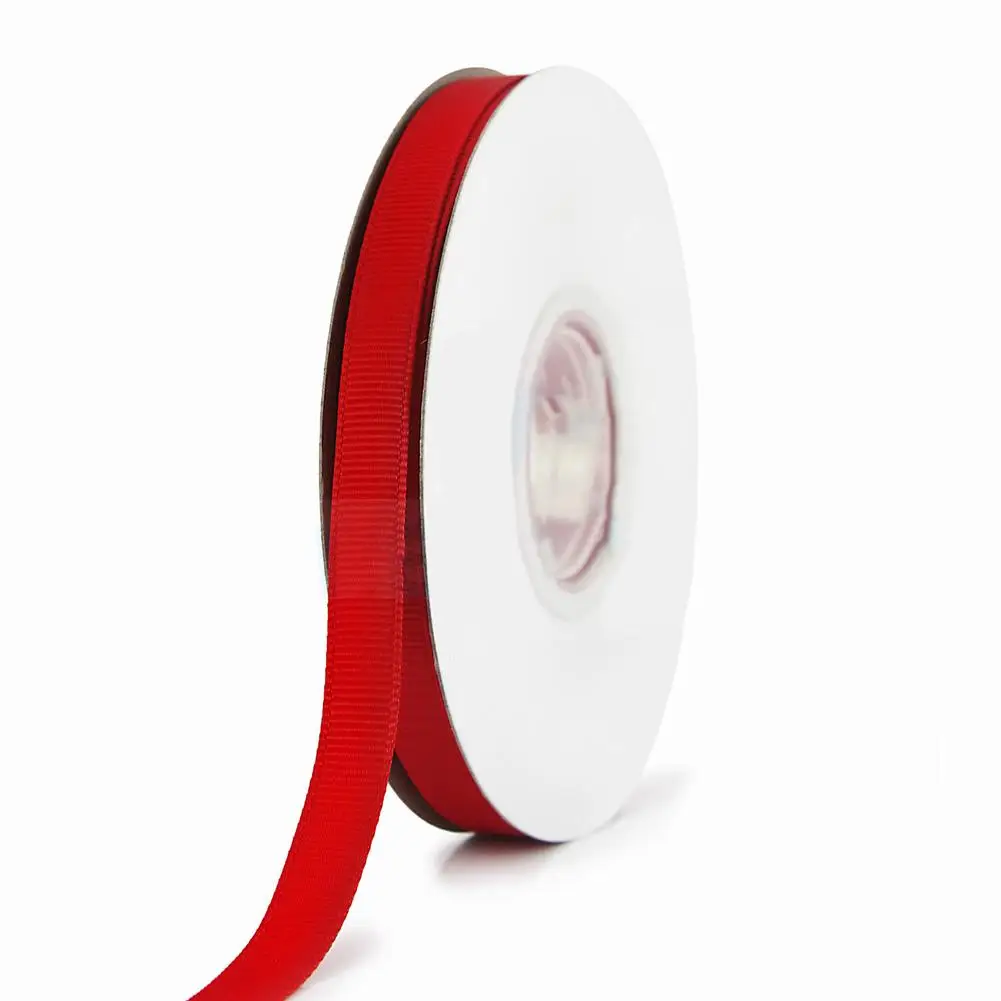 100yards 10mm Grosgrain Ribbon Red White Satin Ribbons Wedding Party Gift Wrap Decoration Crafts DIY Hair Bow Materials
