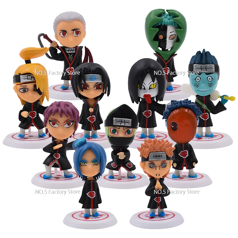 

Аниме Наруто 11 шт./компл. Q Ver Shippuden Hinata Sasuke Itachi Kakashi Gaara Jiraiya Sakura ПВХ Фигурки игрушки куклы детские подарки
