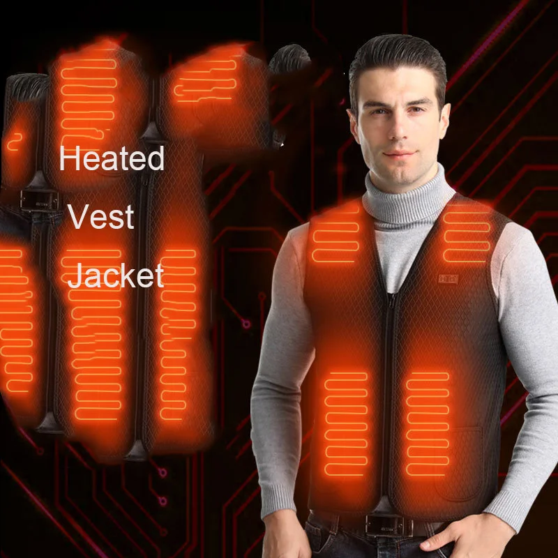 

Men's Constant Temperature Vest Jacket Women's USB Charging Heating Thermal Waistcoat Clothes Intelligent Electric Heated Vests