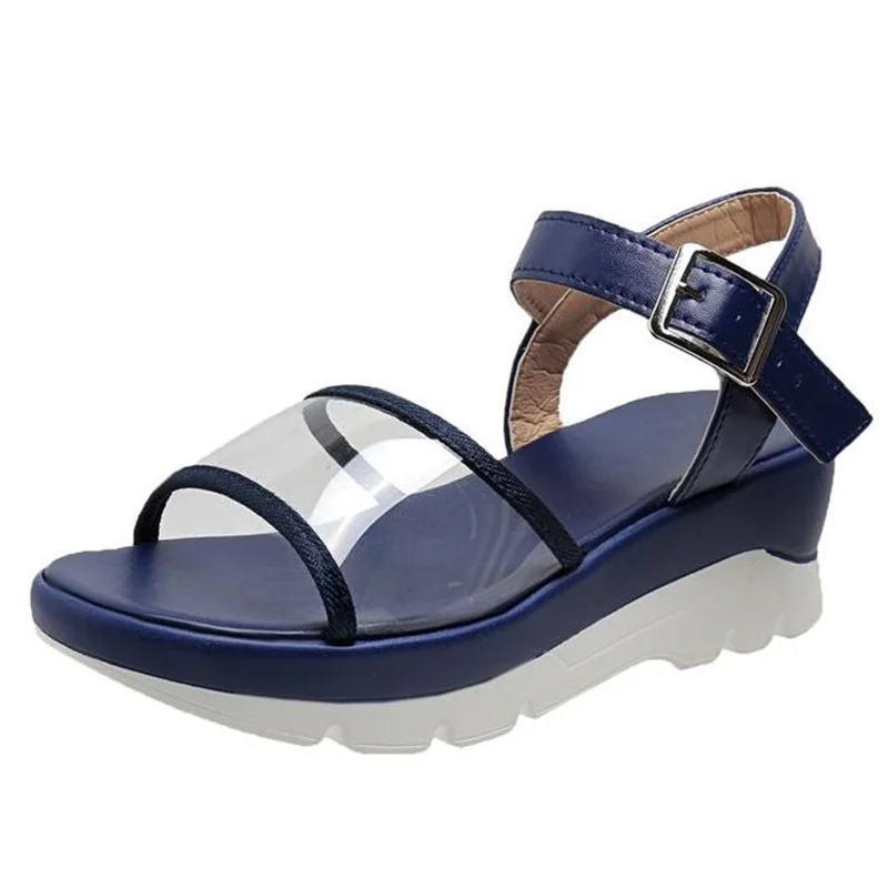 Large women's sandals new fashion thick-soled buckle four seasons with comfortable breathable casual sandals women's slippers