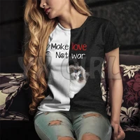 2022summer fashion men t shirt make love not war ragdoll cat3d all over printed t shirts funny dog tee tops shirts unisex tshirt