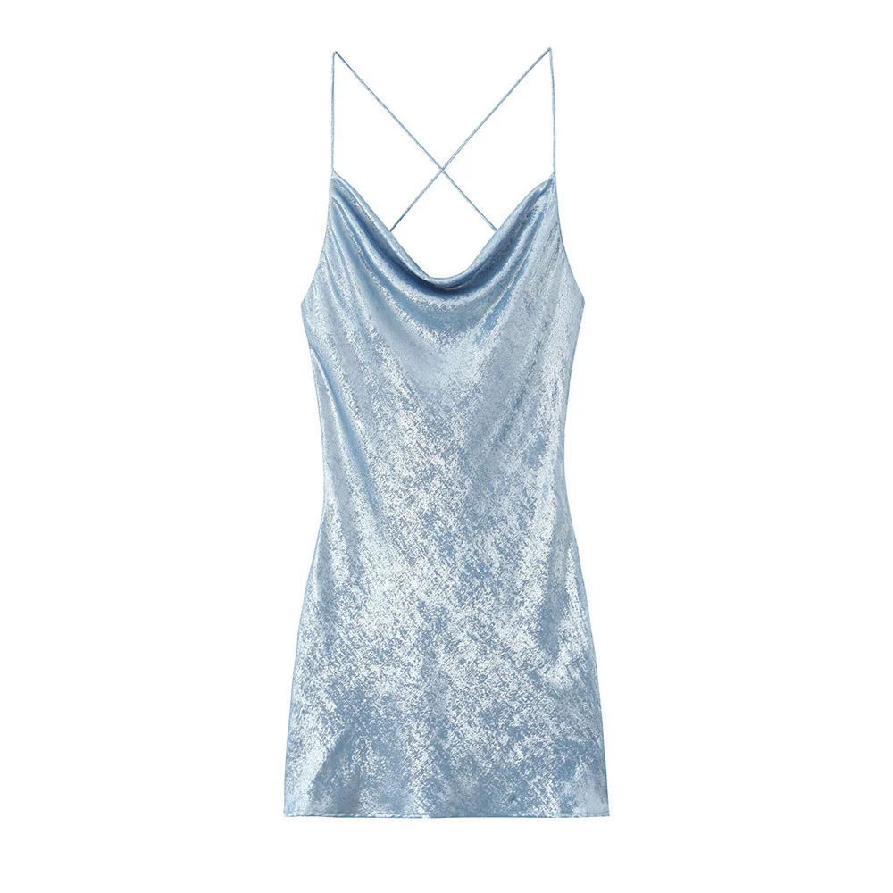 Женское платье из фольги Zarb универсальное в европейском и американском стиле во