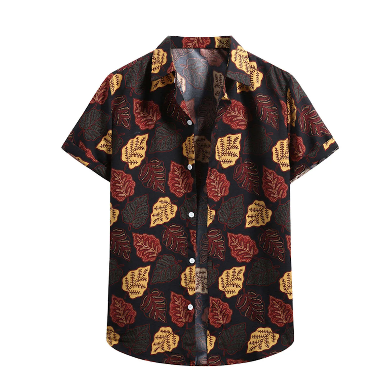 

Shirt Short Shirt Men's Hawaiian Cardigan Beach Flower Sleeve Men's Turtleneck Men Shirts Lady Summer Tops