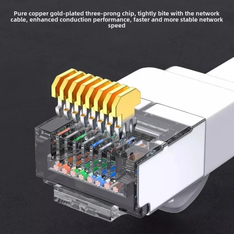 Фото Кабель Ethernet CAT7 RJ45 L-образный, 10-гигабитный, универсальный, для подключения вверх/вниз, 90 градусов, CAT6A, широкополосный, плоский, для ТВ-приставок и роутеров №2