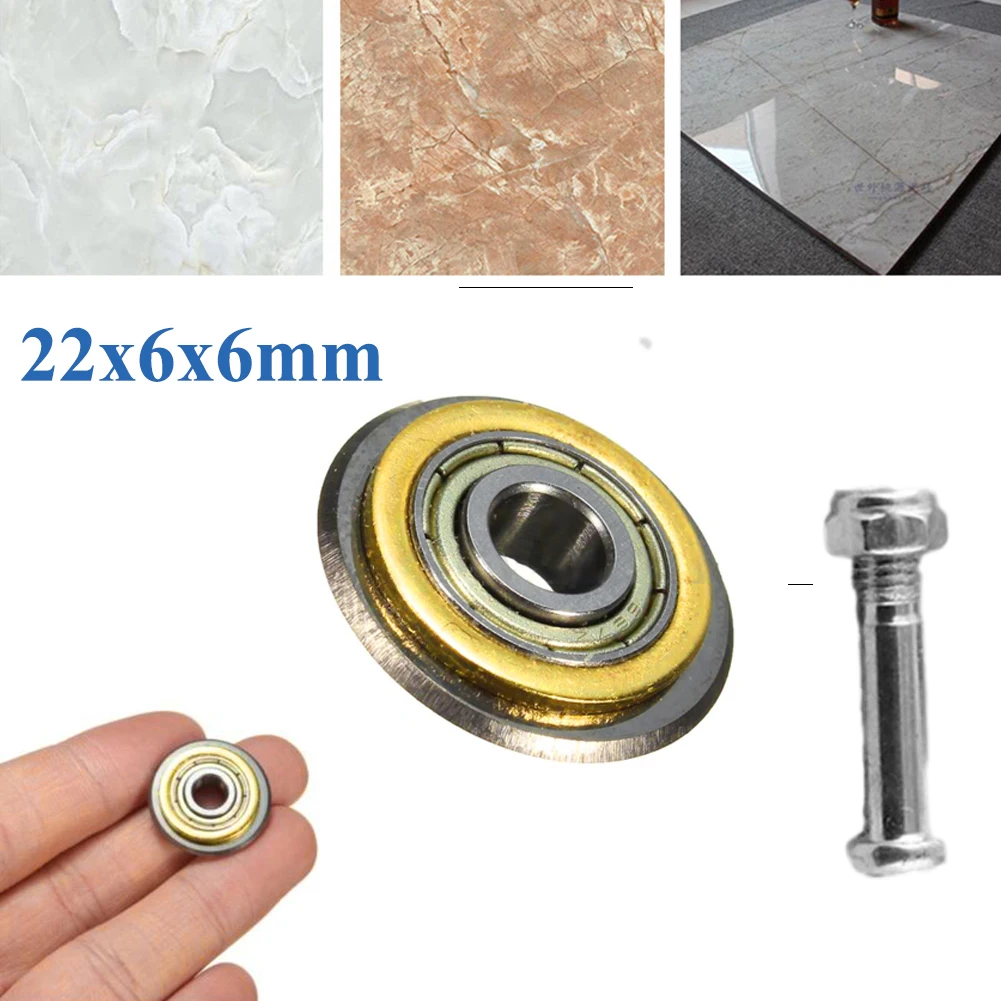 

22x6x6mm Tungsten Carbide Bearing Tile Ceramic Cutting Wheel Cutter Spare Blade For Glazed Anti-skid Hard Polished Tiles Bricks