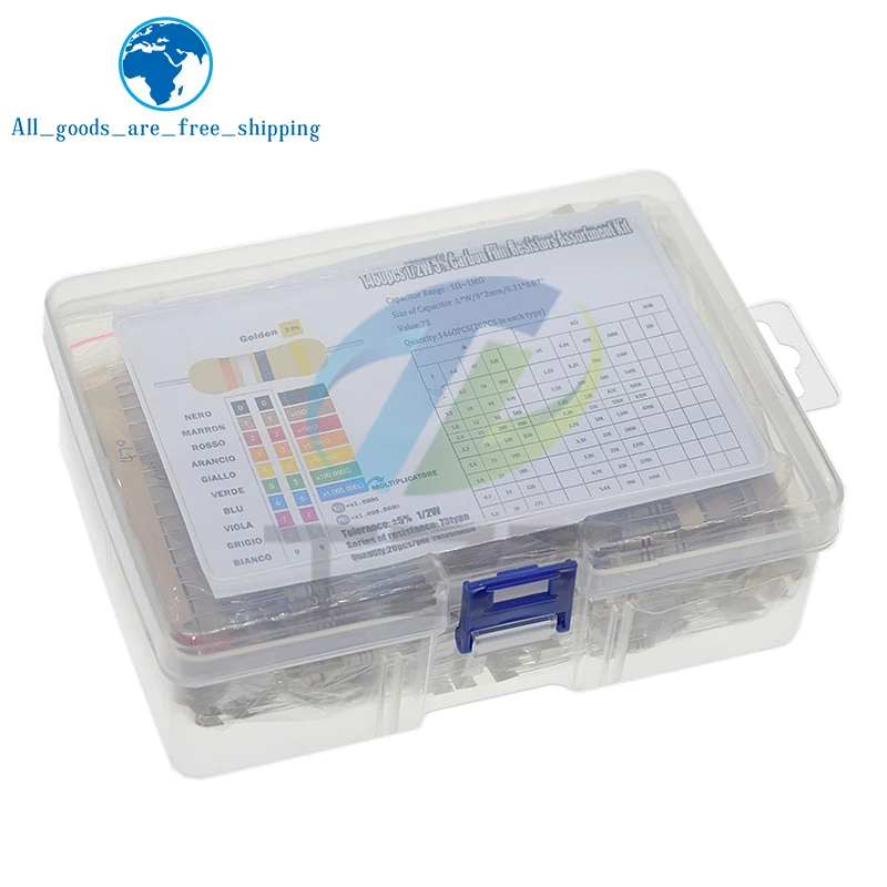 1460 шт./упак. набор резисторов из углеродной пленки 1/2 Вт 5% 73 значения * 10 шт.