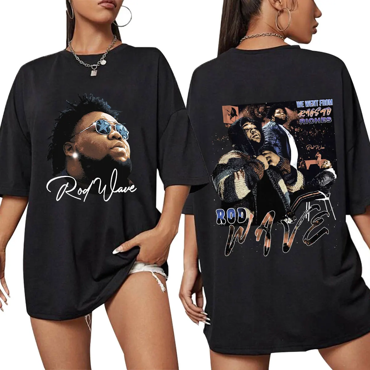 Футболка Мужская/женская с принтом рэпера и волны 100% хлопок