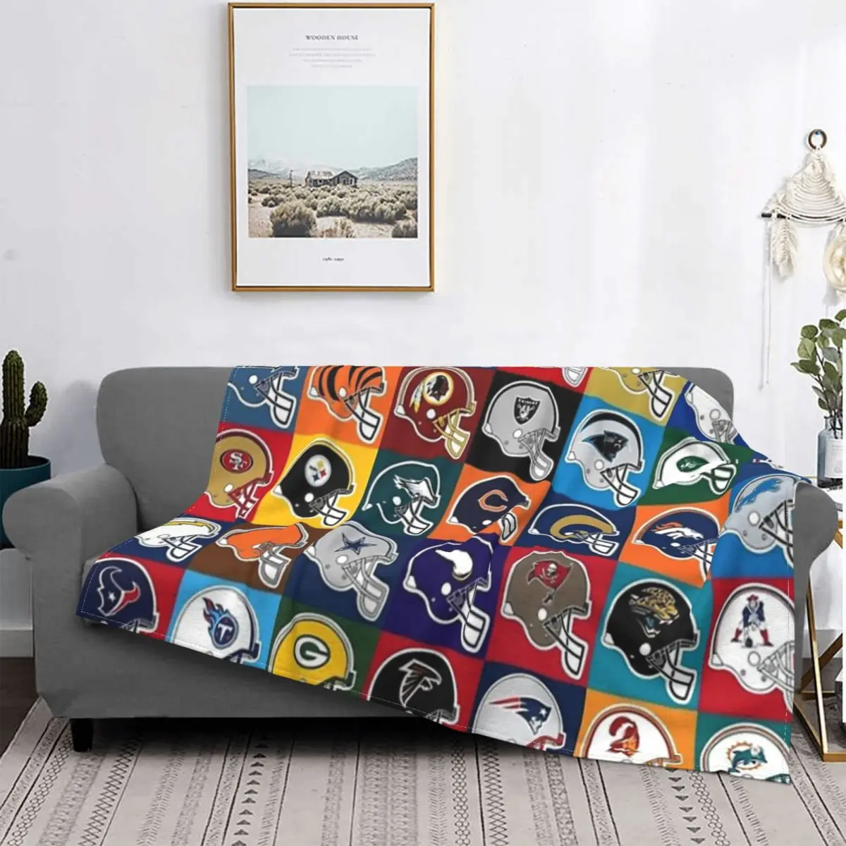 

Manta de muselina a cuadros de la Nfl, ropa de cama с капучиком, colcha de verano, США