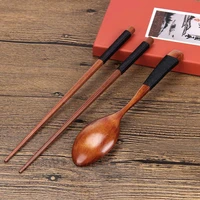 chopsticks tableware spoon bag portable wooden set vintage blue kitchen%ef%bc%8cdining bar