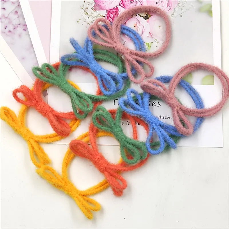 

36PCS/LOT Candy Solid Tie Knot Elastic Hair Bands For Girls Seasons Simplicity High Elasticity Kids Hair Accessories For Women